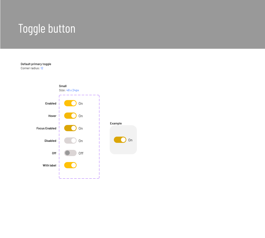 Toggle components